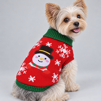 Pull de Noël pour chien FNJIA, tricoté, motif flocon de neige jacquard, tenue pour chiot, vêtement doux et chaud pour animaux de compagnie pour les fêtes