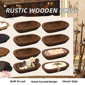 Furbish Decoración del Hogar: Juego de 20 Cuencos para Velas de Madera de Paulownia Tallada, Estilo Vintage, Duraderos, Rústicos y Sin Recubrimiento - Product Image 2