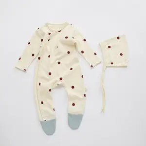 Custom Made yüksek kalite dört mevsim saf pamuk bebek pijama yürüyor Unisex bebek baskı Clothes giysileri