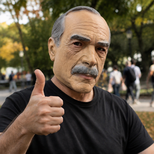 Máscara de Látex Realista de Anciano, Estilo <span class=keywords><strong>Cole</strong></span>, Cara Calva de Anciano, Barba Gris, Arrugas, Máscara Facial Completa, Ecológica, No Tóxica, para Halloween - Product Image 1