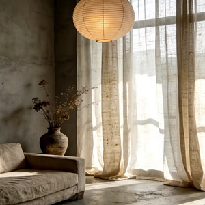 <span class=keywords><strong>Tissu</strong></span> de rideau <span class=keywords><strong>en</strong></span> <span class=keywords><strong>lin</strong></span> transparent respirant pour salon et chambre à coucher, texture <span class=keywords><strong>lin</strong></span> <span class=keywords><strong>beige</strong></span>, voile transparent - Product Image 1