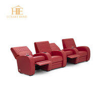 Canapé de salon de luxe pour salle vidéo, mobilier de cinéma maison moderne avec inclinable électrique réglable en cuir véritable