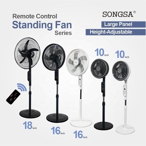 Ventilador de Pie Eléctrico de Panel Grande con Altura Ajustable y Control Remoto, de 10, 16 y 18 Pulgadas, para Dormitorio, Oficina y Fábrica - Product Image 1