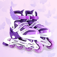 Ensemble de patins à roulettes réglables pour enfants avec roues LED clignotantes, casque et équipement de protection complet pour garçons et filles