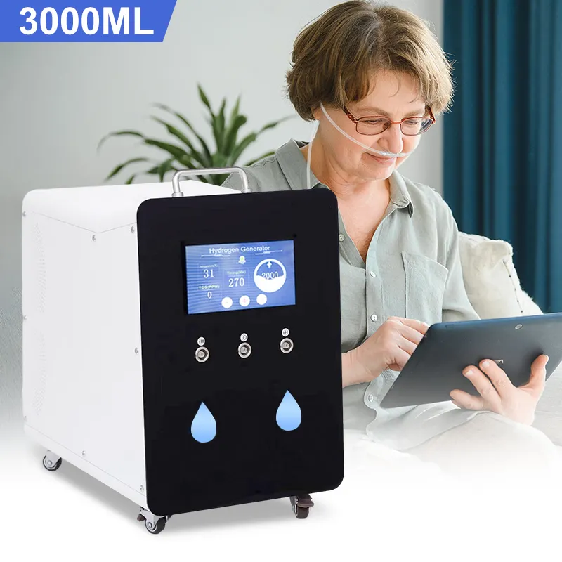 Portable SPE PEM H2 Molecular Hydrogen Inhaler 900ml Hho Browns Gas Inhalation Machine 3000ml Home Hydrogen Generator