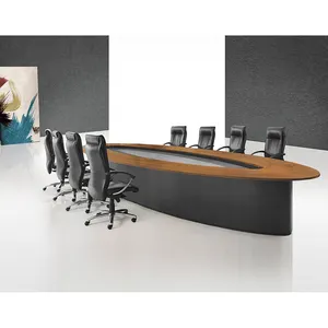 Modern tasarım ticaret güvence özelleştirilmiş OEM konferans masası katı ahşap yuvarlak büyük toplantı masası sertifikası