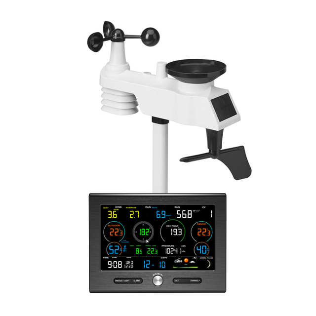 FT0376 Lora WiFi Weather Station With 7-in-1 Outdoor Sensor Array 2km Transmission Range for Agriculture Forestry Monitoring