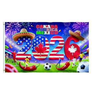 Bandiera della Coppa <span class=keywords><strong>del</strong></span> Mondo di Calcio 2026 3x5 Piedi, Monofacciale con Doppia Cucitura, Decorazioni per Interni ed Esterni, Regali e Souvenir, Bandiera da Giardino - Product Image 1