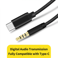 Câble audio stéréo mâle Type-C 3,5 mm en alliage d'aluminium 1m/1,5m/2m tressé Hi-Fi pour téléphone portable, ordinateur, voiture, ordinateur portable, casque