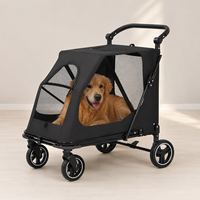 Poussettes pour animaux de compagnie pour grands chiens 80 kg, mode pousser-tirer 2-en-1, toit panoramique, frein à une touche, poussette pour grands chiens, fabrication sur mesure ODM