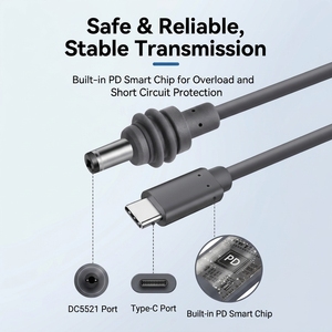 สายชาร์จ USB-C เป็น DC แบบกันน้ำ PVC ขนาด OD5.0 มม. รองรับ PD 100W สำหรับ Starlink Mini ชนิดสายทองแดงเคลือบดีบุก 18AWG - Product Image 3