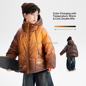 Veste coupe-vent thermochromique légère pour garçons OEM, veste changeante de couleur, veste réactive à la chaleur, imperméable, réactive à la chaleur - Product Image 3