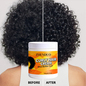 Crema para Cabello Rizado con Manteca de Karité ZHENDUO 2025, Reduce el Frizz, Realza los Rizos para Patrones de Rizos 3A-4C, Crema Definidora de Rizos - Product Image 4