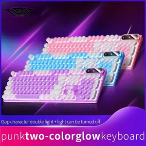 Wholesale <b>USB</b> New 104-<b>key</b> Colorful Wired RGB Backlit Gaming Keyboard Punk Keycaps Waterproof Supports OEM/ODM Computer - Product Image 3