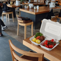 Boîtes et sacs en papier biodégradables écologiques les plus vendus avec gaufrage pour contenants alimentaires en bagasse de canne à sucre pour sushis