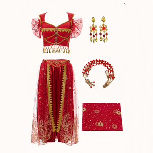 Exótico adulto chica Cosplay Jasmine <span class=keywords><strong>princesa</strong></span> Ropa de baile Disfraces para Niñas suministros de actuación de danza india - Product Image 4