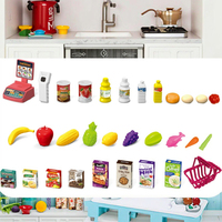 Maison de jeu en plastique pour enfants ustensiles de cuisine établi Table de restauration rapide caisse enregistreuse boîte de bricolage pour supermarché décrochage Shopping