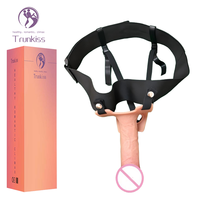 Pantalones de consolador huecos usables realistas, producto para adultos para agrandar el pene, Material de silicona suave para hombres homosexuales, pantalones de consolador con correa