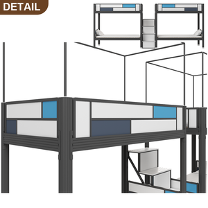 <span class=keywords><strong>Lit</strong></span> superposé en métal moderne sur mesure de l'usine du Guangdong, taille double, <span class=keywords><strong>pour</strong></span> l'école, la maison, la chambre à coucher, l'appartement - Product Image 5