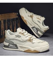 Chaussures plates décontractées pour hommes, tendance printemps 2025, style sportif tout-en-un pour jeunes, semelle épaisse antidérapante et doublure en maille