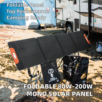Panneau solaire monocristallin flexible 200-250W, efficacité 23%, chargeur solaire pliable et portable pour le camping et les activités de plein air