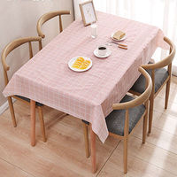 Huihe nappe rectangulaire en plastique treillis imprimé étanche à l'huile cuisine Table à manger Colth couverture tapis toile cirée lavage