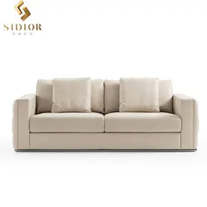 Luxury Italian Contact surface imported leather Sofa Furniture For Sitting Room