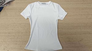 T-shirt da <span class=keywords><strong>donna</strong></span> a maniche corte, aderente, in spandex, traspirante e ad asciugatura rapida, ideale per yoga, pilates e fitness, con design carino e corto che esponga l'ombelico. - Product Image 3
