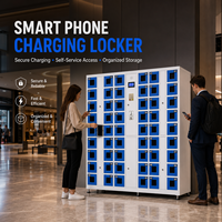 Casier de recharge intelligent pour téléphone portable 2026 Club, multilingue, avec écran 7 pouces, reconnaissance de la veine palmaire et système d'auto-codage