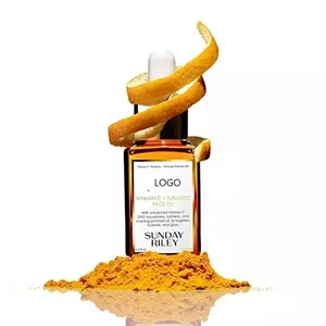 Vente en gros, marque privée, sérum hydratant et blanchissant 30ml, anti-rides, anti-âge, sérum pour le visage au curcuma avec vitamine C