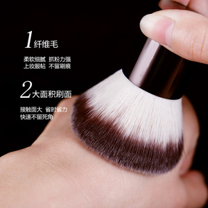 Loose Powder Brush Blush Brush Synthetic Fibers 40mm Metal Handle <b>Makeup</b> Tool For Face Application Cangzhou Origin - Product Image 2