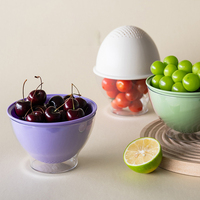Dubbellaags verdikte cartoon schattige fruit- en groenten afgietbak keuken multifunctioneel huishoudelijk 13,5x9cm PP plastic wasbak
