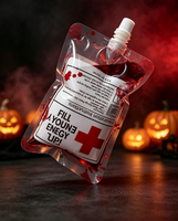 Pochettes à bec verseur pour boissons d'Halloween, personnalisées, pour liquides, avec bec verseur, sachets souples à fond plat, fourniture directe usine