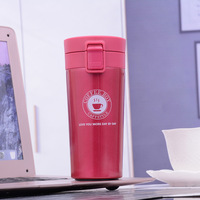 Tasse à café en acier inoxydable 380ml/500ml Double paroi étanche couvercle coulissant 1pc/boîte blanche noir