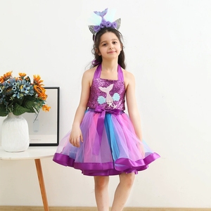 Vestito da Sirena per Bambine, Abito in Tulle da Principessa per Feste di Compleanno, Costume da Sirena per Halloween, Abbigliamento per Bambini - Product Image 2