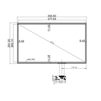 Panel Táctil Capacitivo Abierto de 21.5 Pulgadas, USB, PCAP Directo, OEM de Fábrica, MOQ Bajo, 10 Puntos, para Módulo LCD TFT