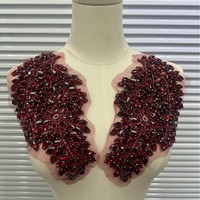 Accessoire de mode à coudre pour vêtements : Appliques 3D en strass de verre, motif fleur, dentelle diamantée et sequins, pour robe de créateur