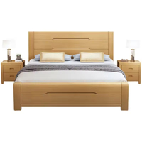 Meubles de chambre à coucher de style moderne nordique Offre Spéciale Lit en bois King Size pour couples JY-B155