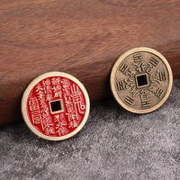 Porte-clés Feng Shui chinois en gros, pendentif pièce de monnaie ancienne en laiton, breloque de sac taoïste, cadeau, vente en gros, approvisionnement direct usine