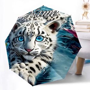 1 Parapluie Pliant Personnalisé Léopard des Neiges Sans MOQ, Cadeau Animalier Personnalisé, Impression UV, Commande Unique, Ombrello Personnalisato - Product Image 3
