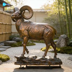 Escultura de Oveja de Montaña de Bronce Fundido a Tamaño Real para Decoración de <span class=keywords><strong>Reserva</strong></span> de Juegos al Aire Libre, Estatua de Cabra de Bronce - Product Image 1