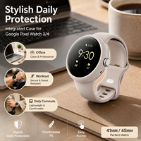 Funda Protectora de Pantalla Integrada de Plástico a Prueba de Golpes y Huellas Dactilares para Reloj Inteligente Google Pixel Watch3 4 40mm 44mm