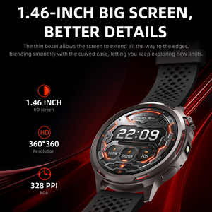 Reloj Inteligente HW-R4 PRO de 1.46 Pulgadas, 360x360, 328 PPI, Traducción con un Clic, Linterna, IP67, Carga Inalámbrica, OEM, Disponible en Fábrica - Product Image 3