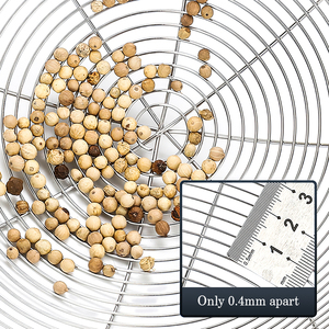 Colador de acero inoxidable con mango de madera, colador de pasta de malla metálica, espumadera de cocina. - Product Image 2