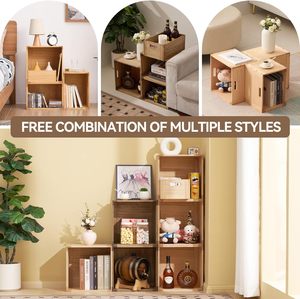 Thiết Kế Tiểu Thuyết Lưu Trữ Gỗ Cube Giỏ Thùng Tổ Chức Cho Nhà Sách Quần Áo Đồ Chơi Modular Mở <span class=keywords><strong>Cubby</strong></span> Lưu Trữ - Product Image 3