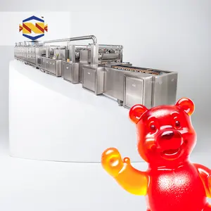 خط إنتاج آلي لتشكيل حلوى الجِلي المطاطية بعرض منخفض السعر، ماكينة إعداد حلوى الدب الناعم