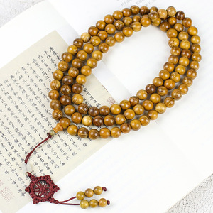 Bracelet en bois de mûrier 108 perles 10 mm en bois de rose, style ethnique chinois, avec pendentif portable pour homme - Product Image 4
