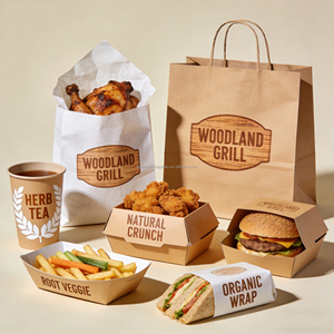 Boîte en papier kraft noir jetable avec logo personnalisé pour emballer des hamburgers et des frites, à emporter, conteneur pour la restauration rapide - Product Image 2