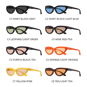 Custom Logo 2026 Vintage Fashion Men Small Frame Punk Sun Glasses UV400 <b>Candy</b> Colors Cat <b>Eye</b> Sunglasses for Women - Product Image 6