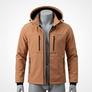 Veste à capuche zippée pour homme avec col montant et poches pratiques - Product Image 1